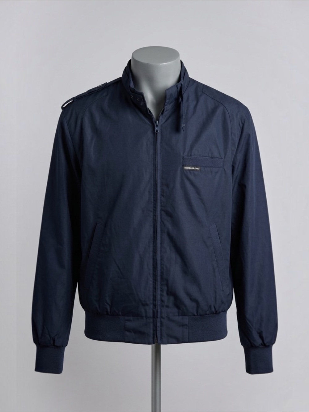 Members Only Classic Iconic Racer Jacket Vintage 80s Retro Bomber Dark Navy Med
